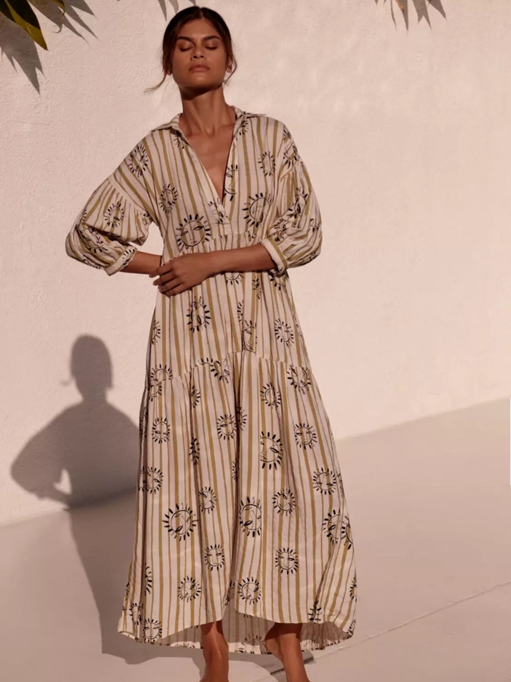 Anthropologie The LouLou Avenue Carolita Printed Tiered Shirt Dress